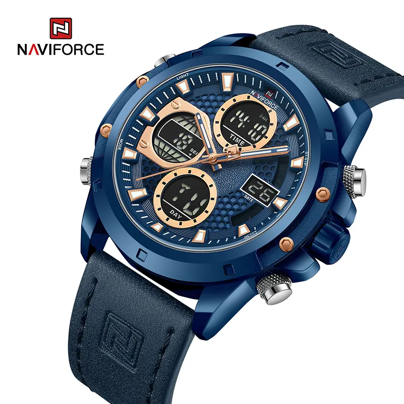 Naviforce NF9225 Dual-time Blue Dial Men's Watch